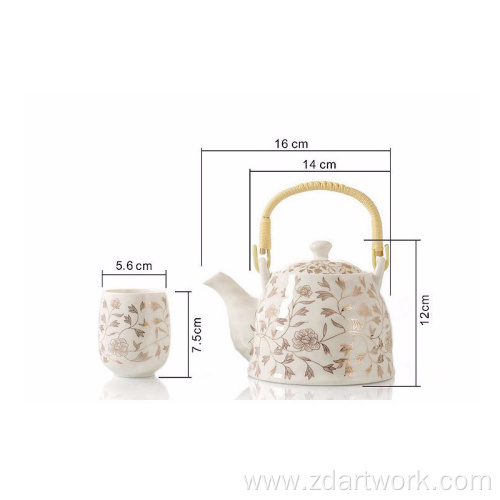 Chinese teapot suit Golden Dragon